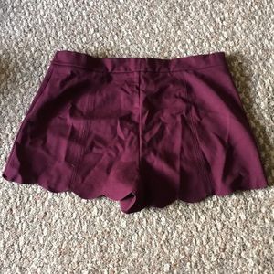Purple shorts with Scalloped edges